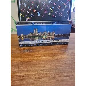 New York New York PANORAMIC PUZZLE 3+ Feet Wide Twin Towers NEW SEALED 750 Piece
